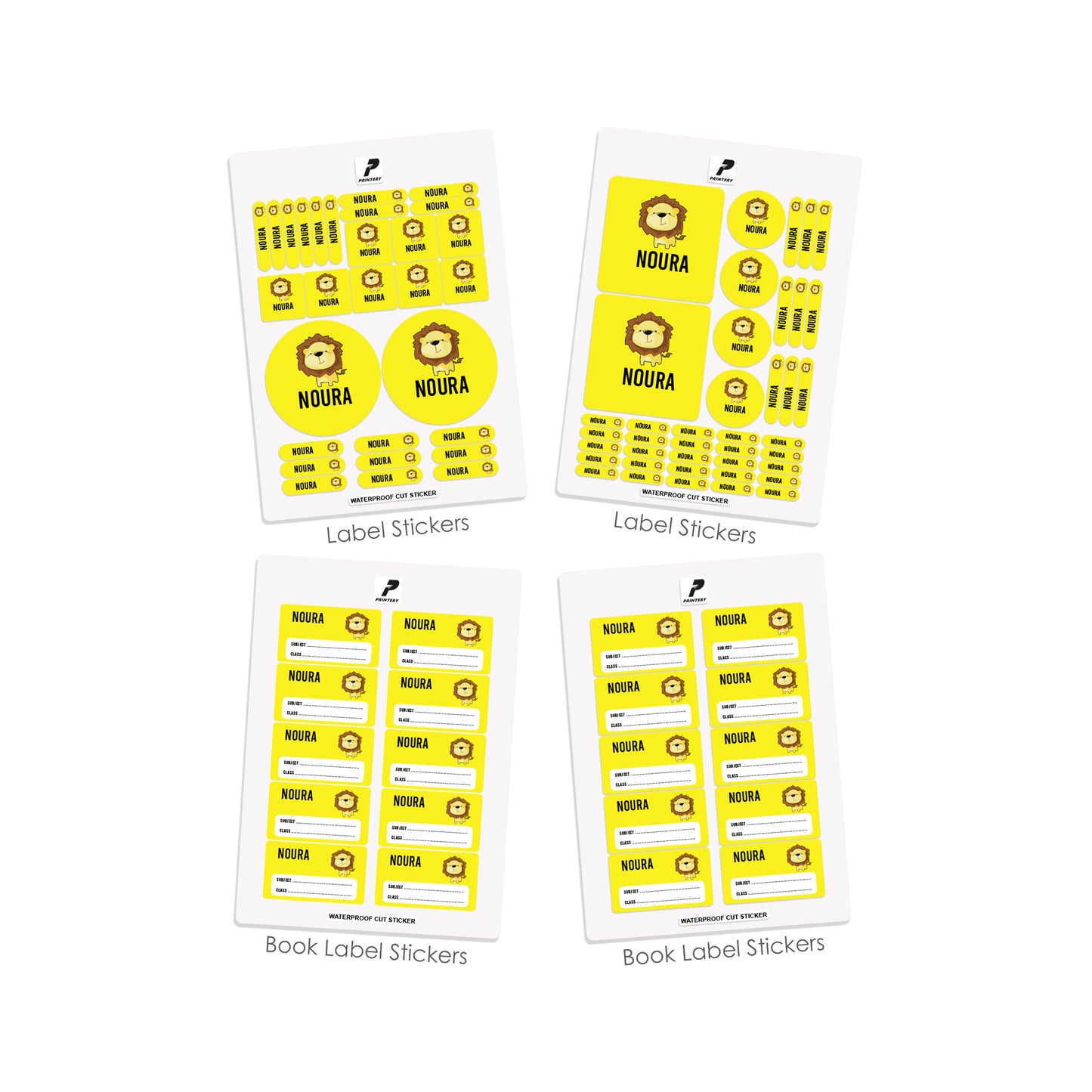 School Label Stickers Pack D052 - Lion