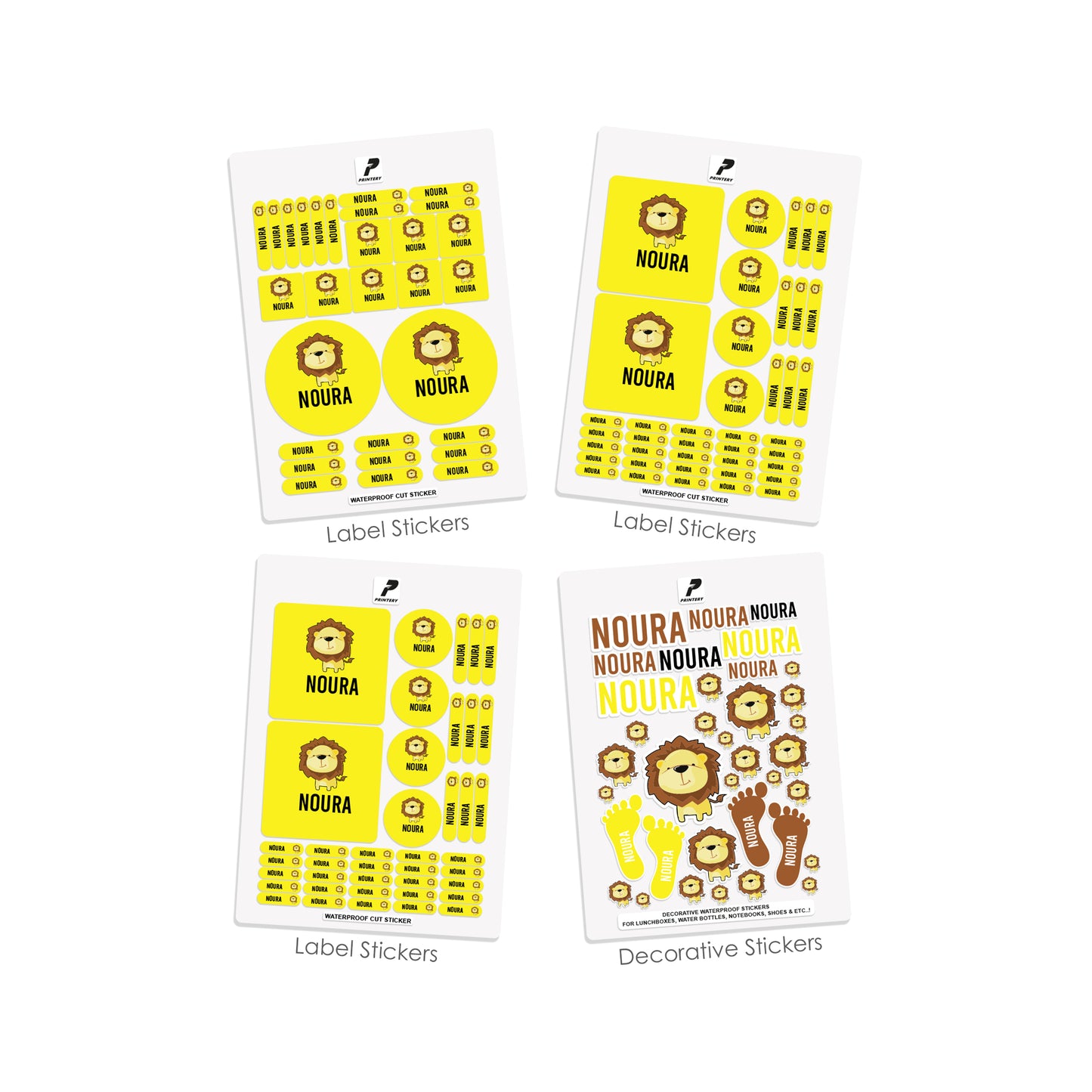 School Label Stickers Pack D052 - Lion