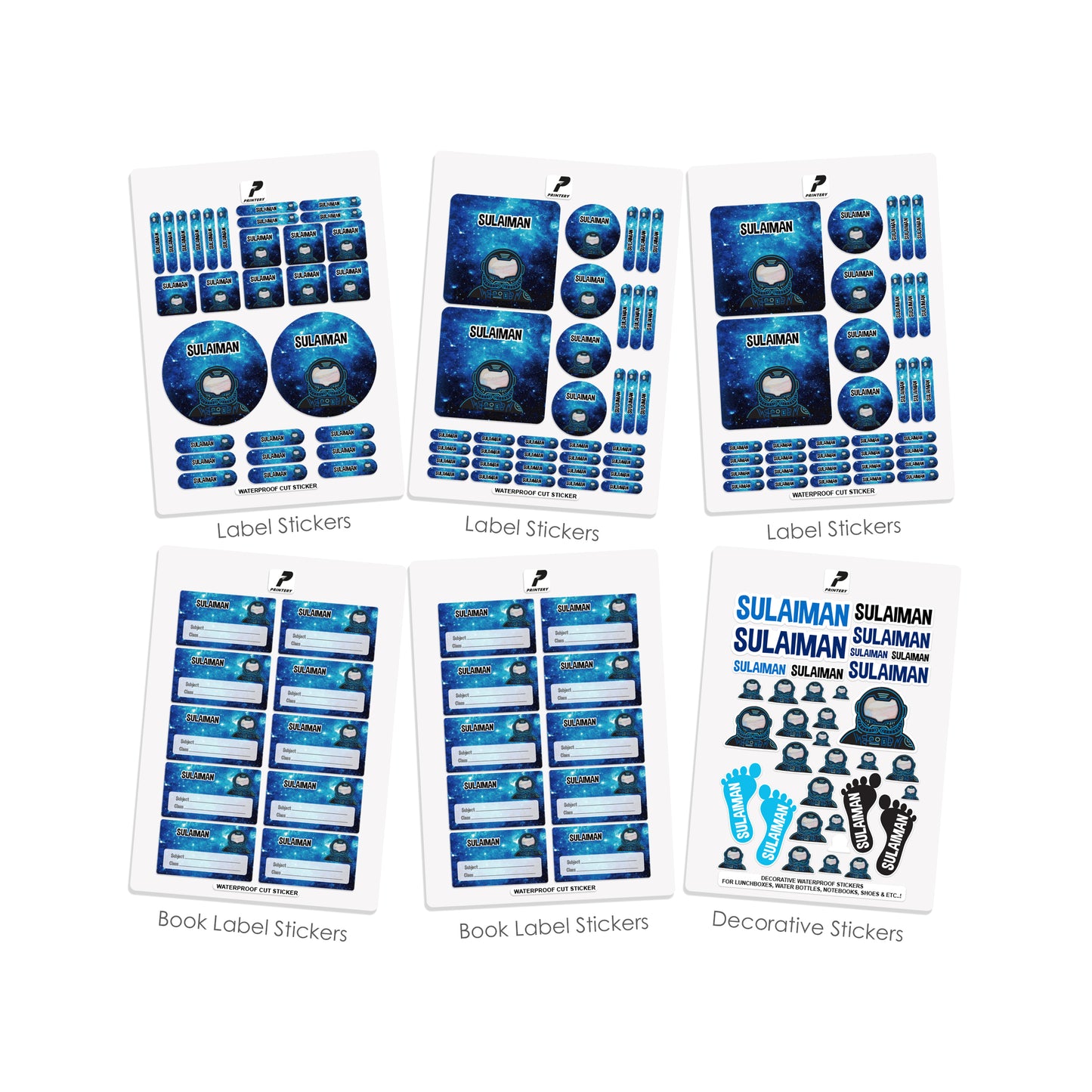 School Label Stickers Pack D056 - Space