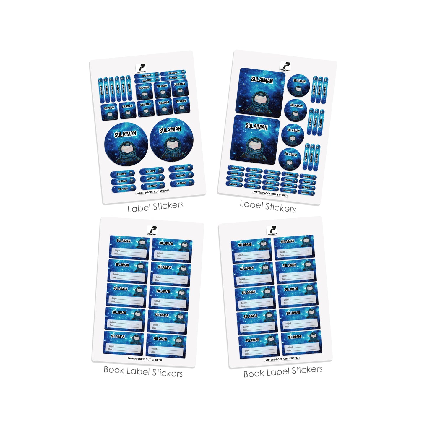 School Label Stickers Pack D056 - Space