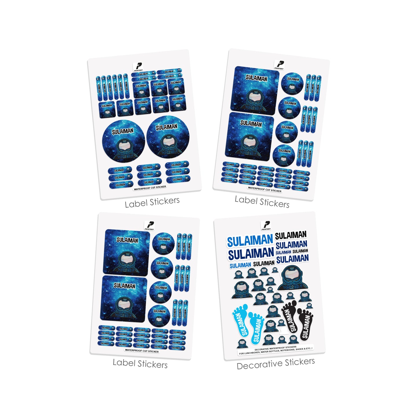 School Label Stickers Pack D056 - Space