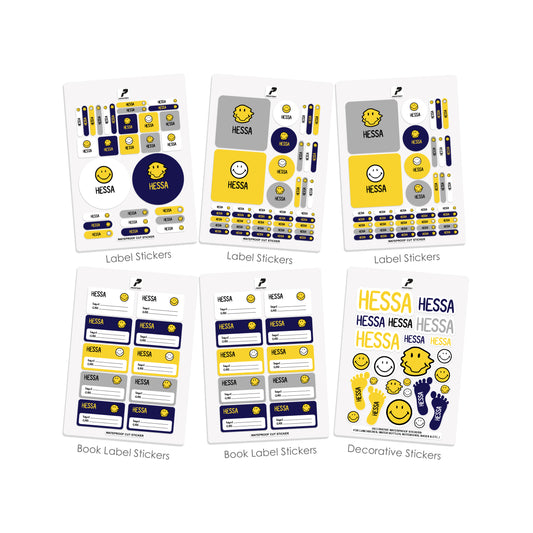 School Label Stickers Pack D058 - Smiley