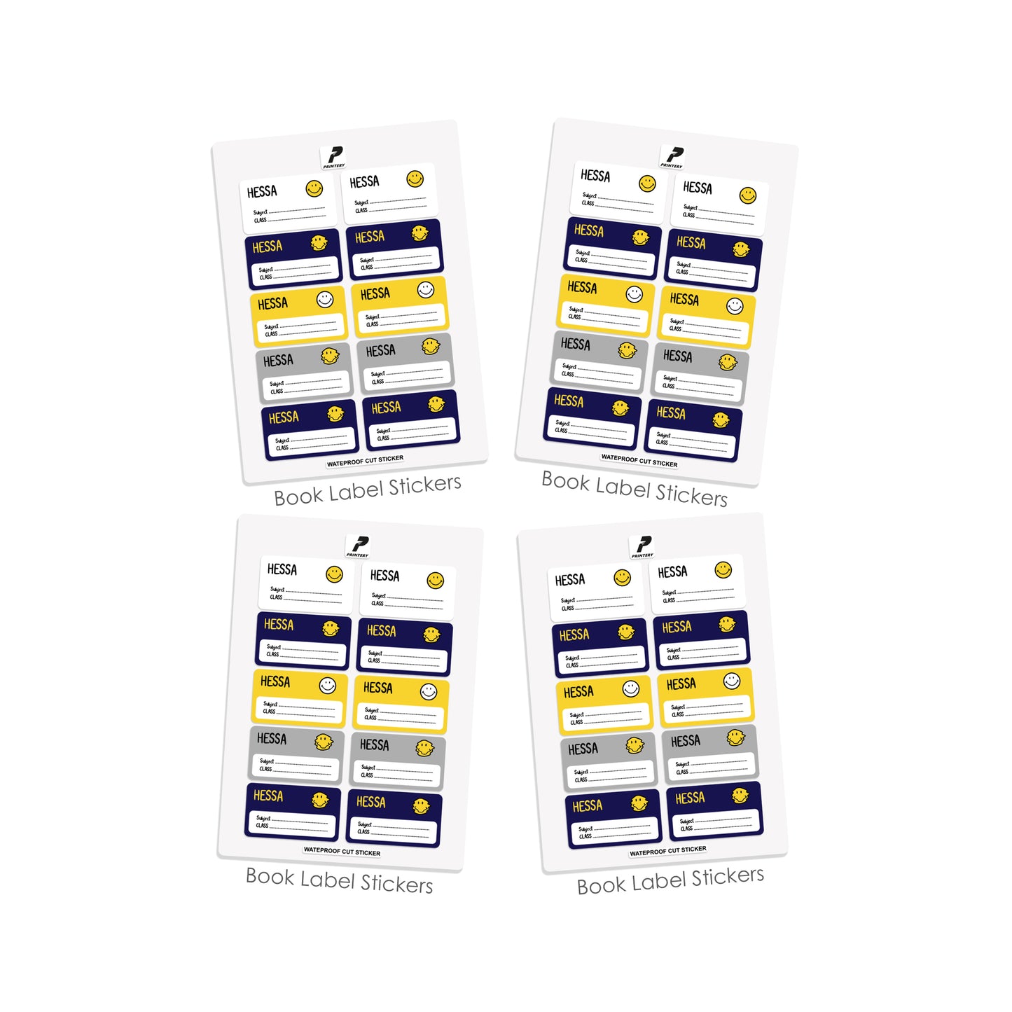 School Label Stickers Pack D058 - Smiley