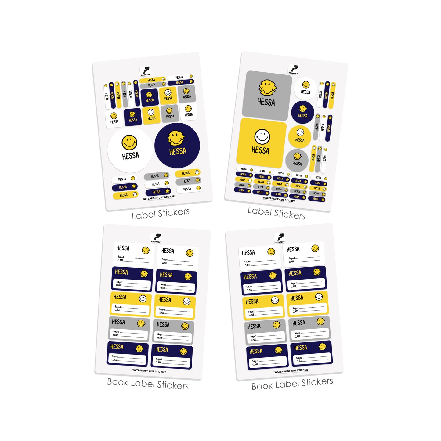 School Label Stickers Pack D058 - Smiley