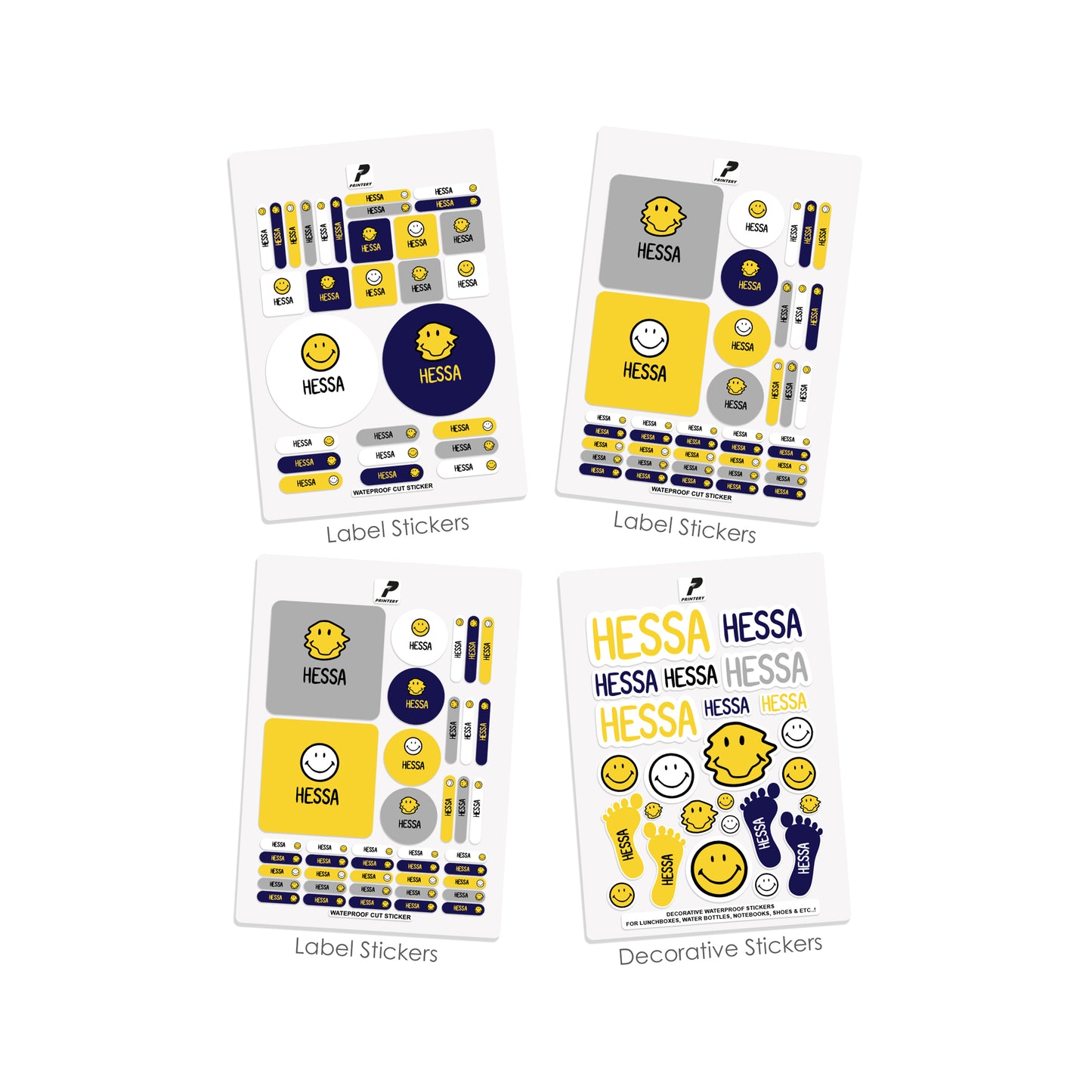 School Label Stickers Pack D058 - Smiley