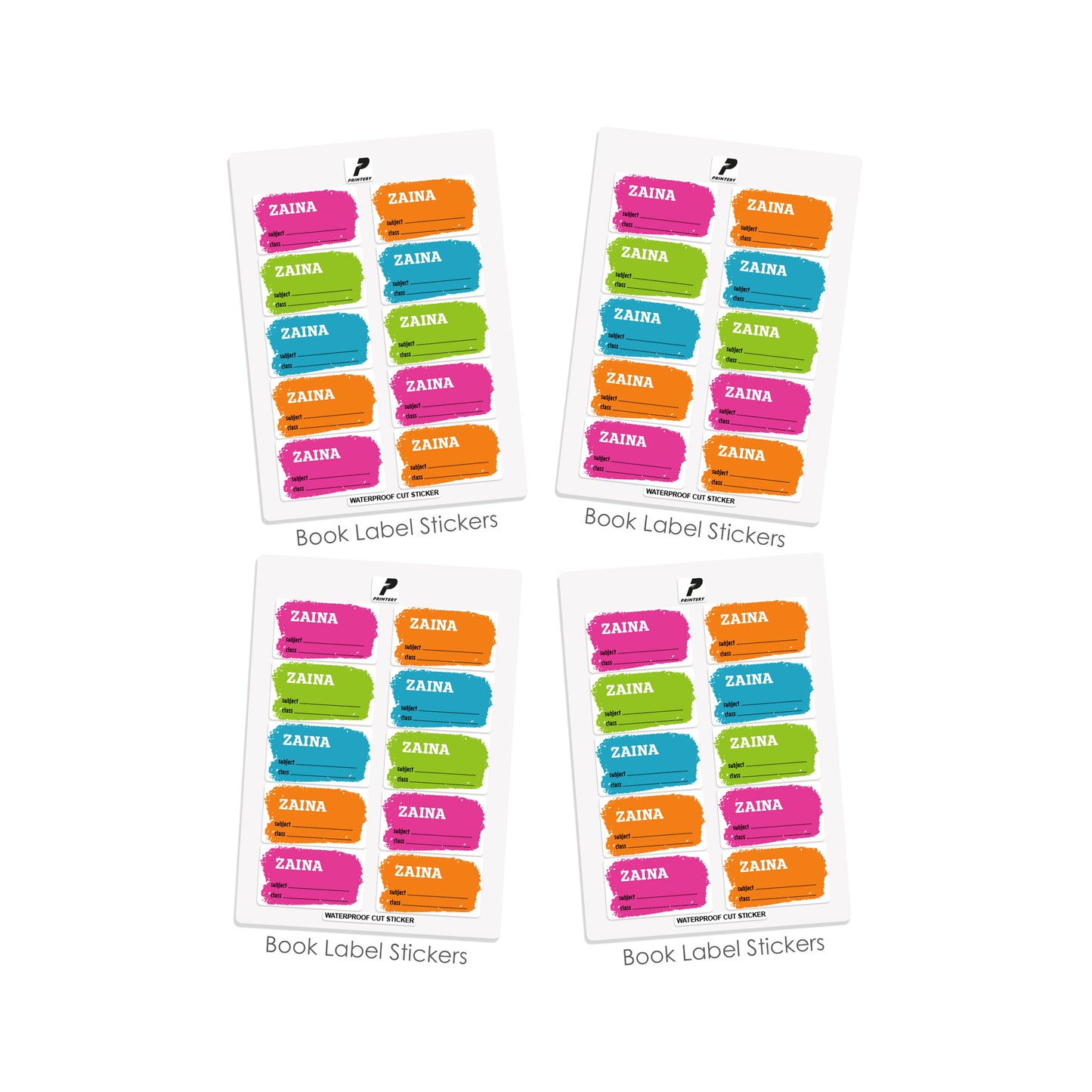 School Label Stickers Pack D059 - Basic Theme