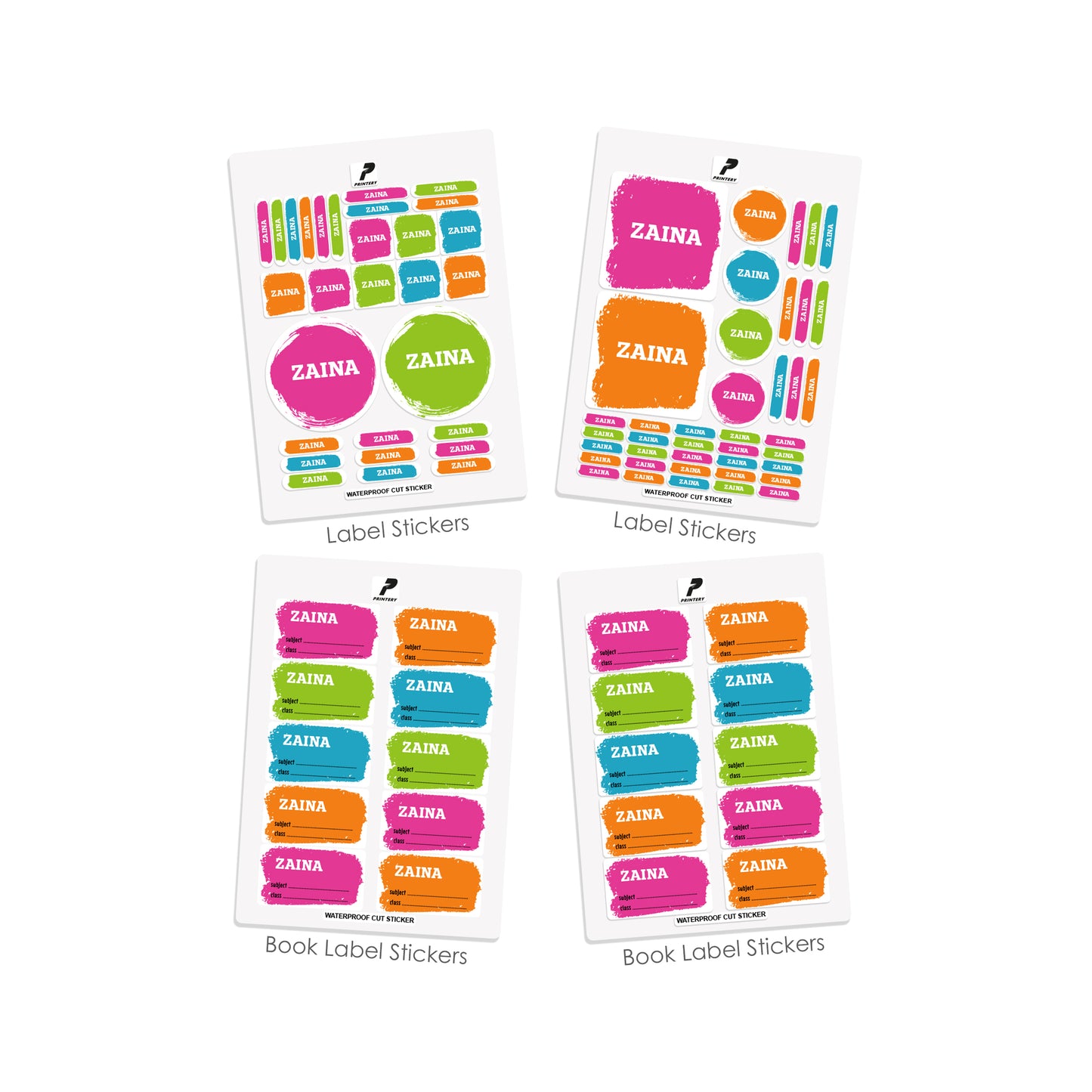 School Label Stickers Pack D059 - Basic Theme