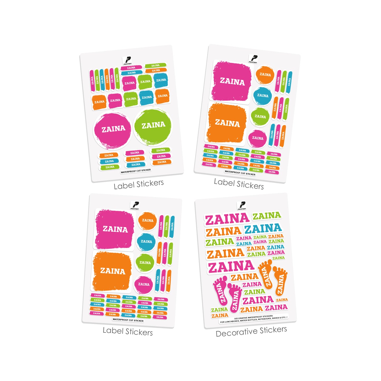 School Label Stickers Pack D059 - Basic Theme