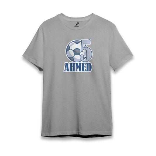 Football Theme Birthday T-Shirt Gray