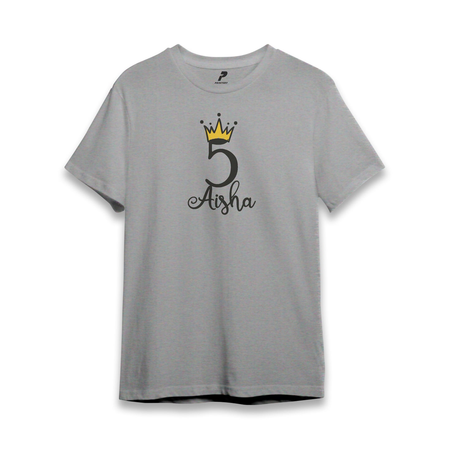 Princess Theme Birthday T-Shirt Gray