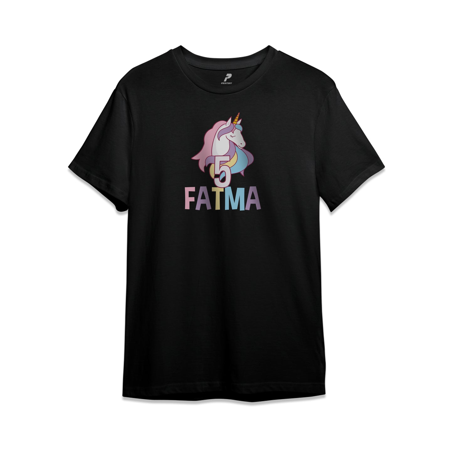 Unicorn Theme Birthday T-Shirt Black