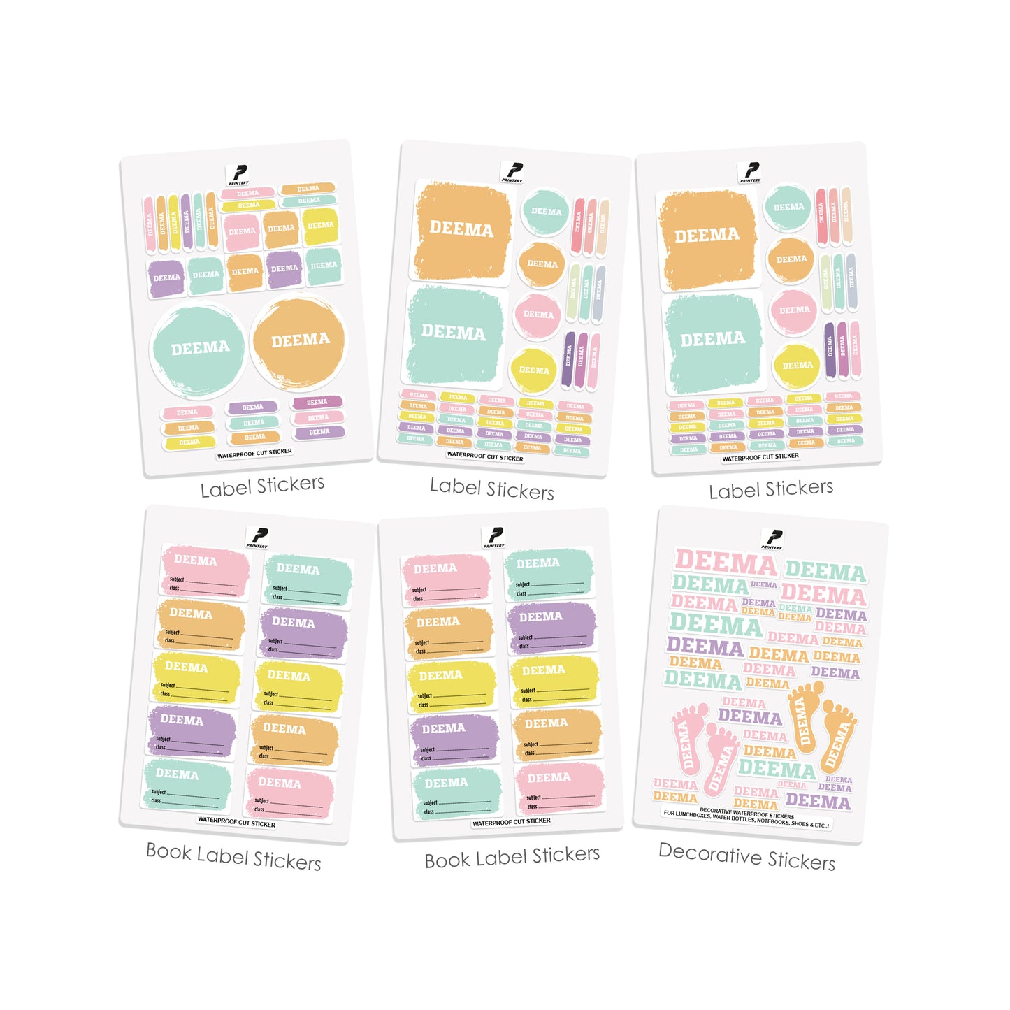 School Label Stickers Pack D060 - Basic Theme