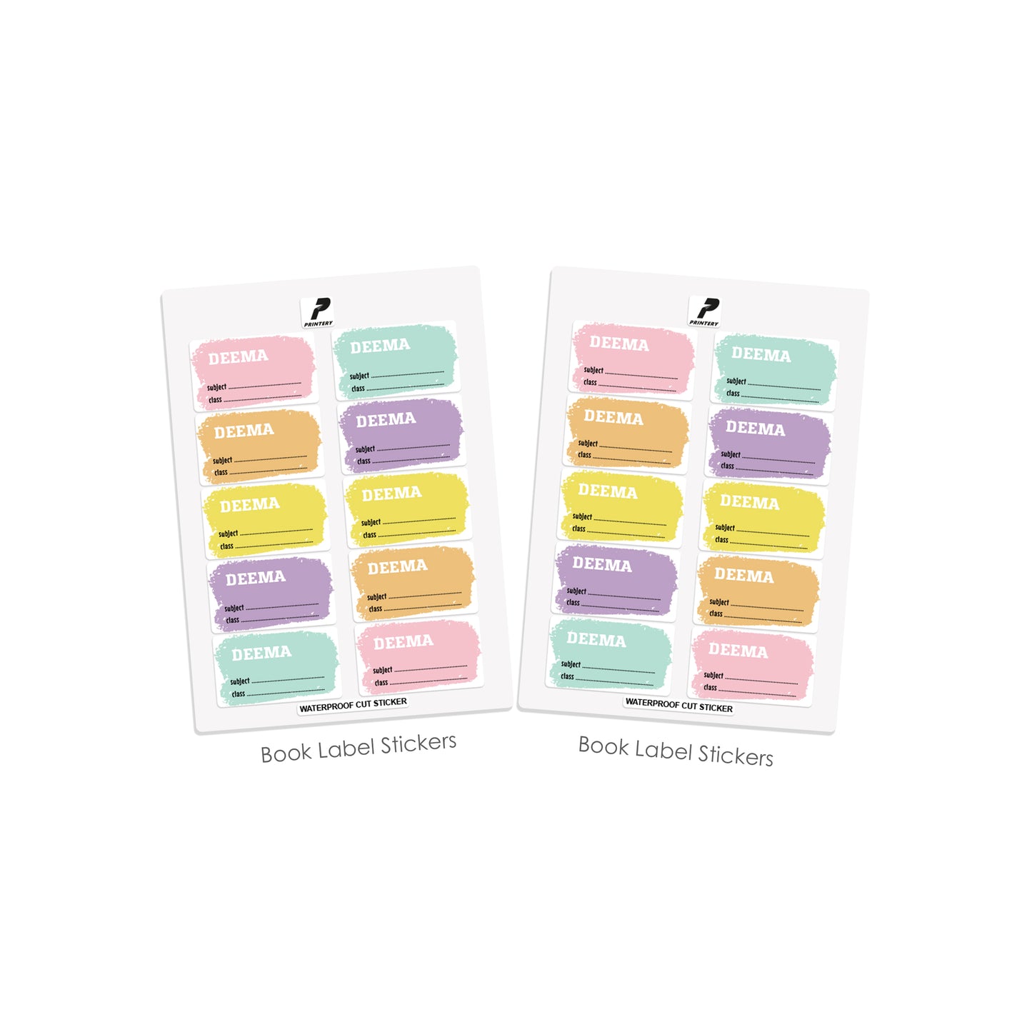 School Label Stickers Pack D060 - Basic Theme