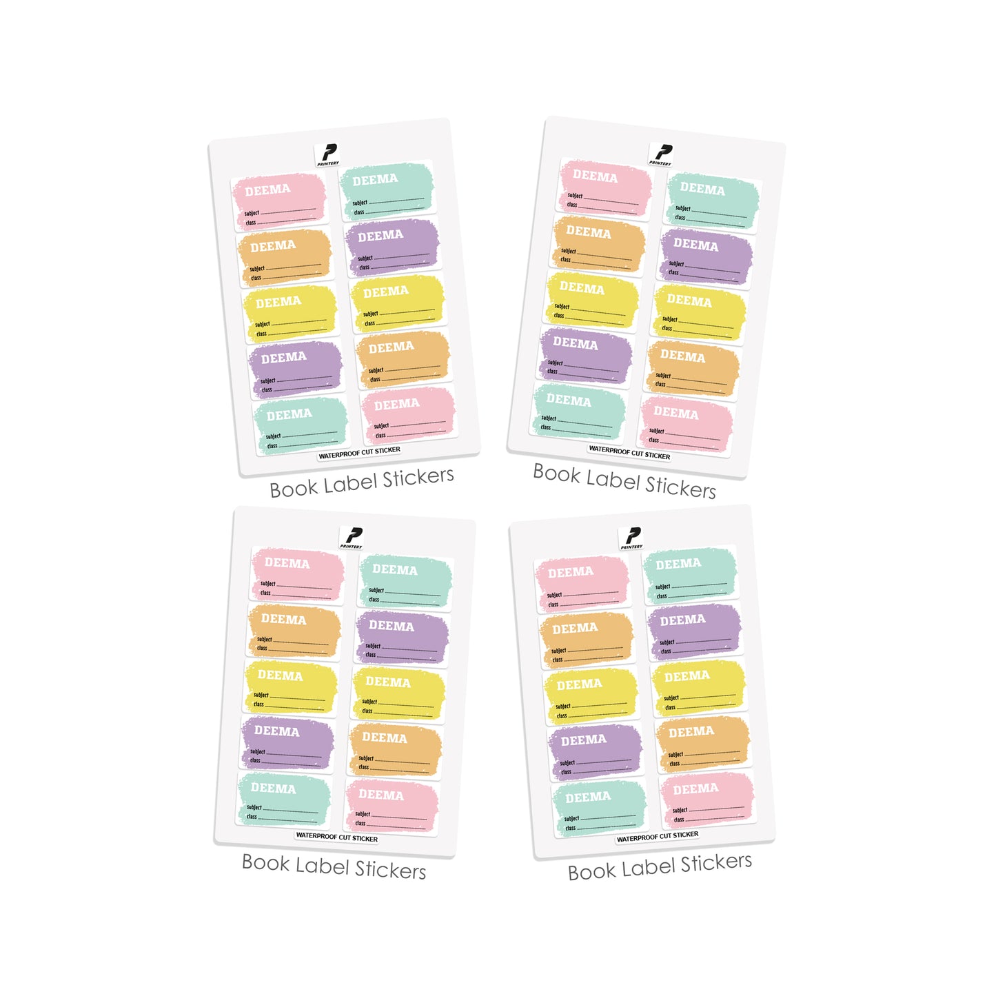 School Label Stickers Pack D060 - Basic Theme