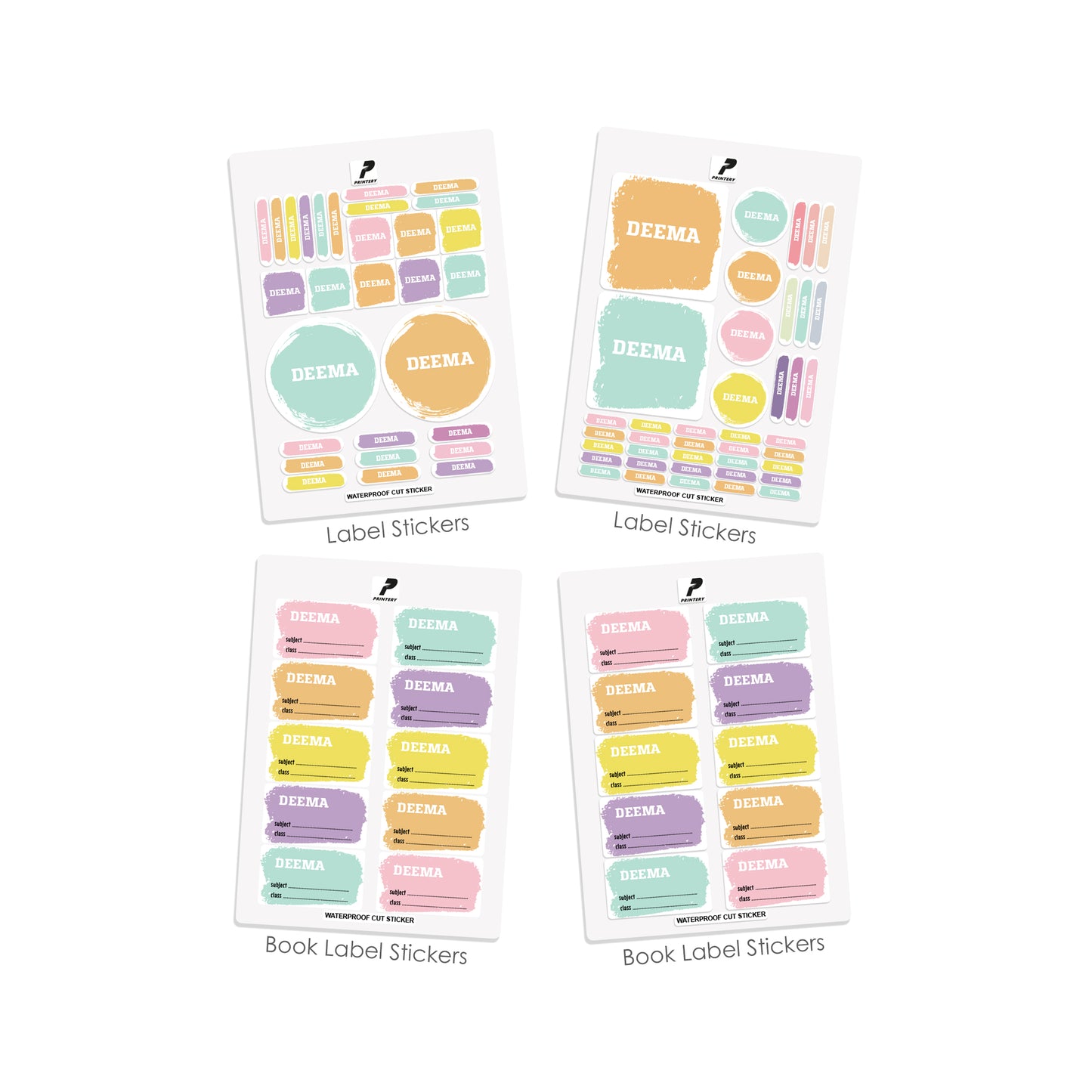 School Label Stickers Pack D060 - Basic Theme