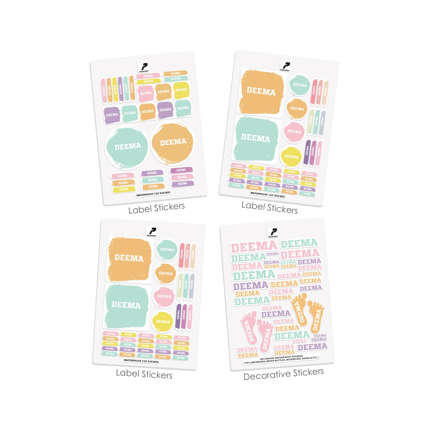 School Label Stickers Pack D060 - Basic Theme