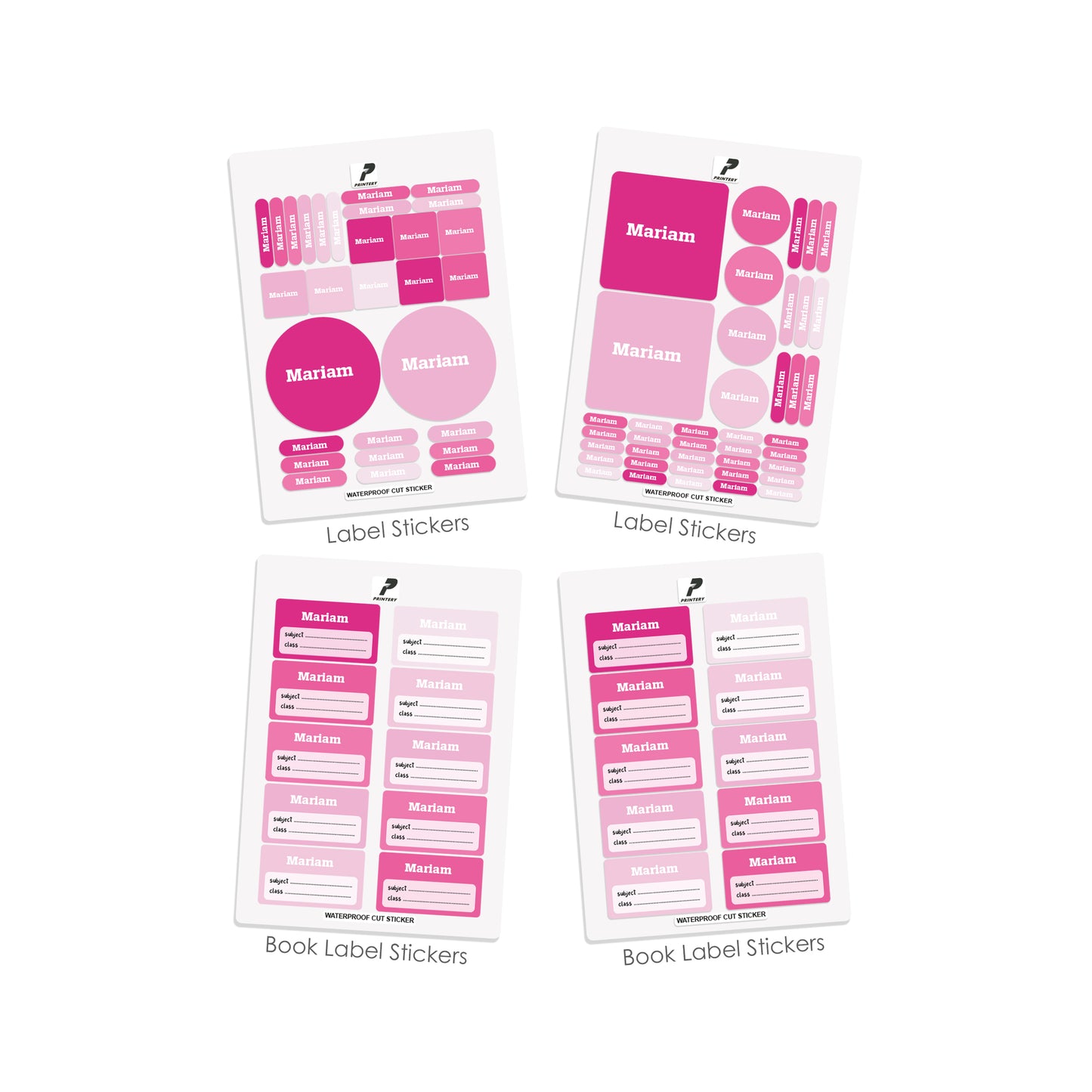 School Label Stickers Pack D064 - Basic Theme