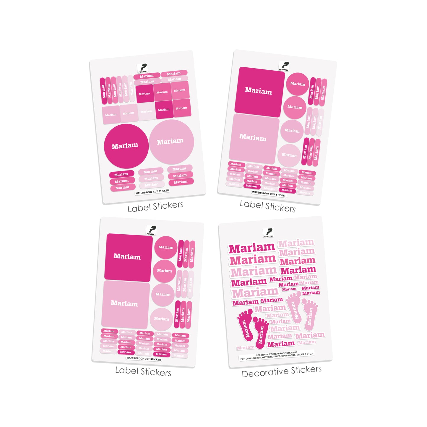 School Label Stickers Pack D064 - Basic Theme