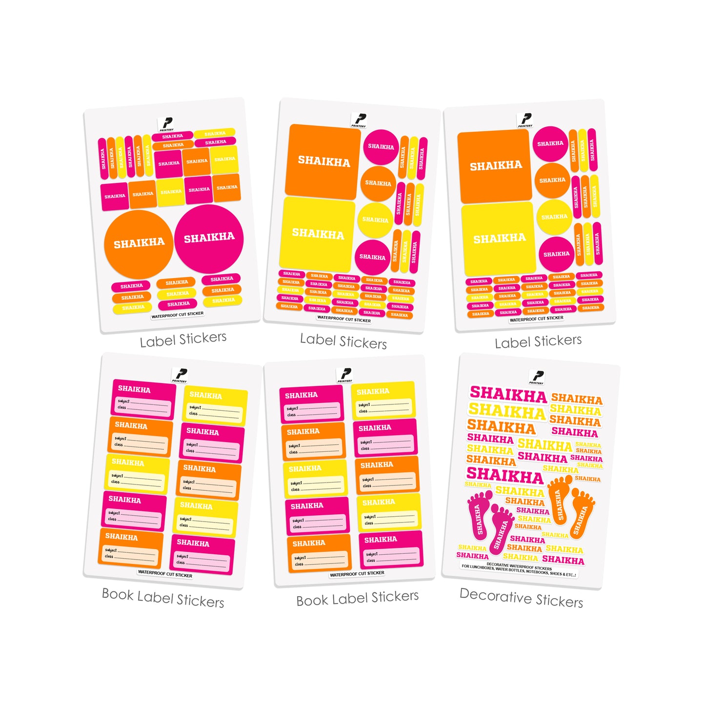 School Label Stickers Pack D065 - Basic Theme