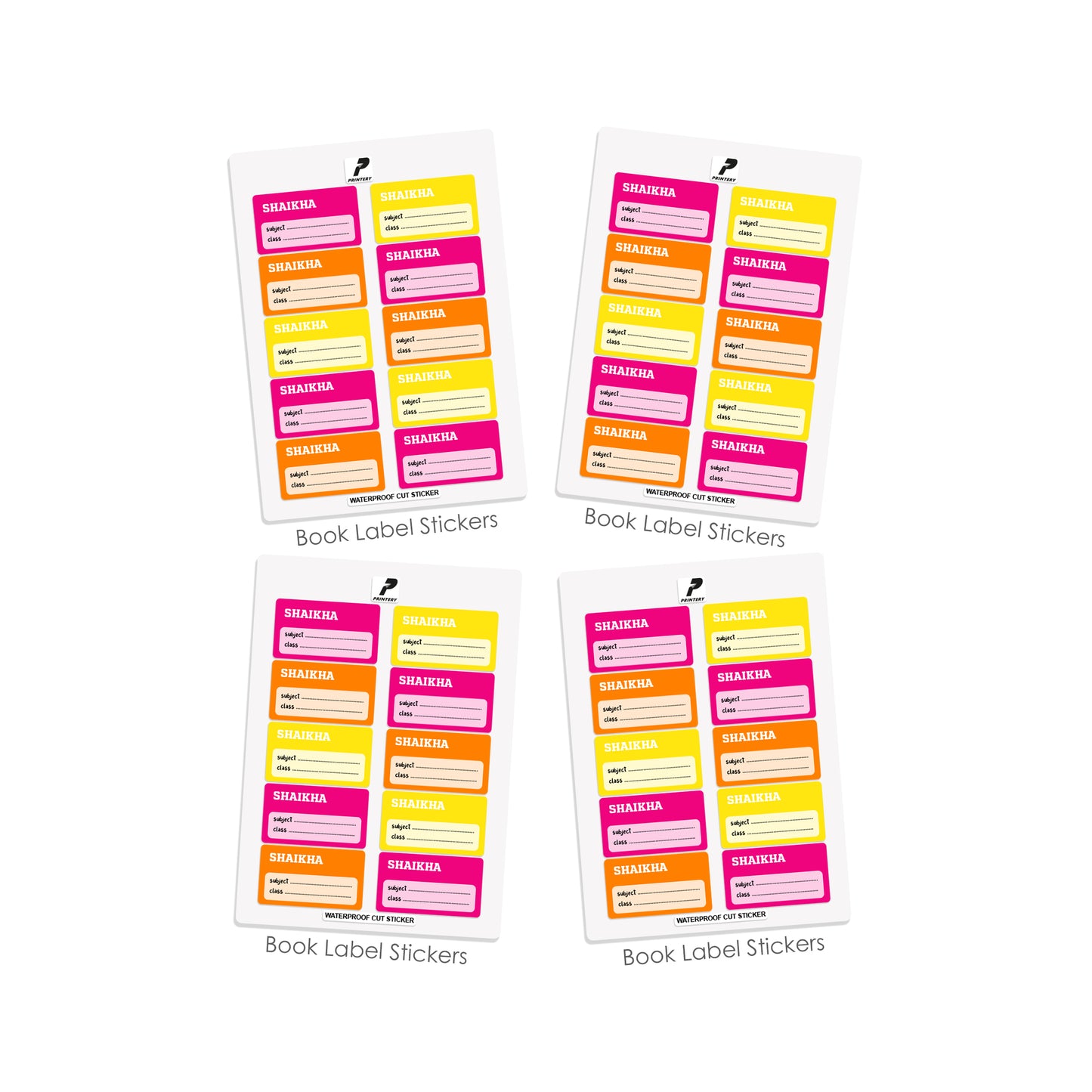 School Label Stickers Pack D065 - Basic Theme