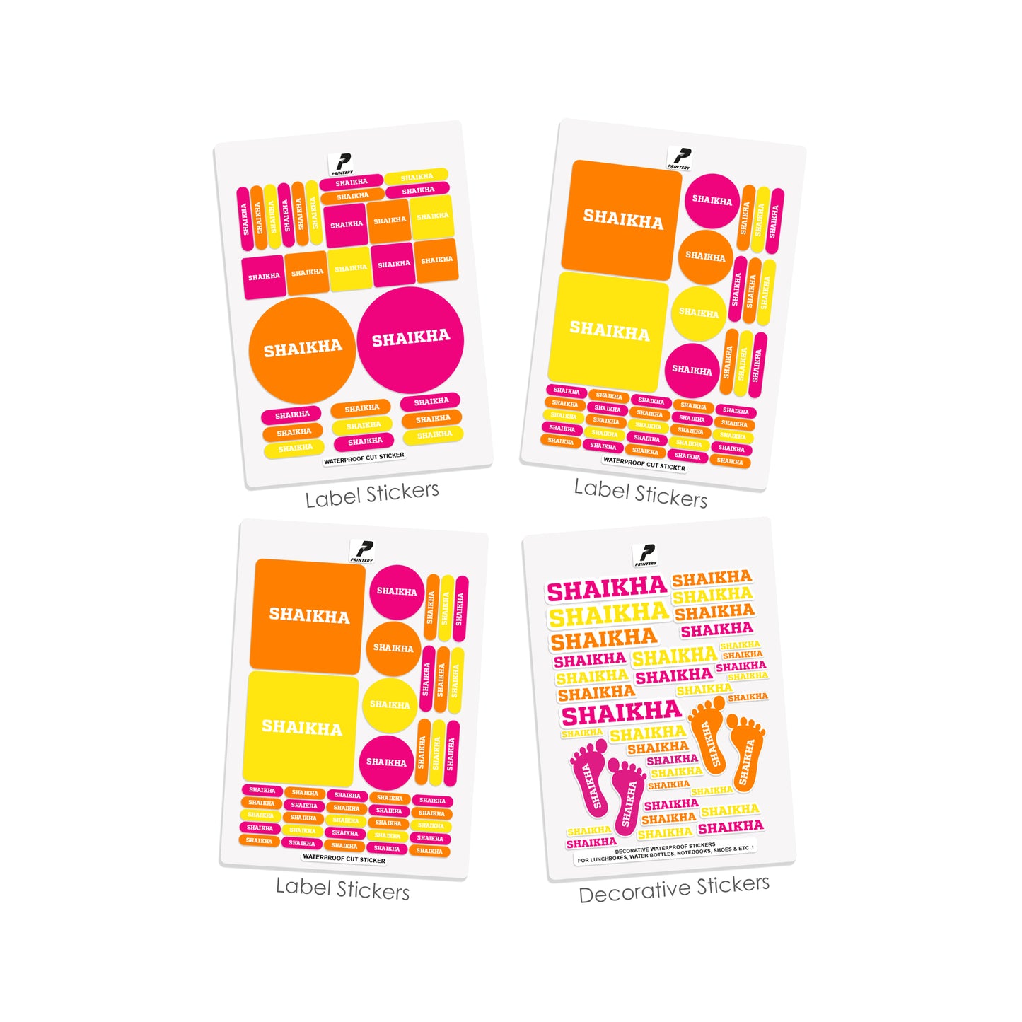 School Label Stickers Pack D065 - Basic Theme