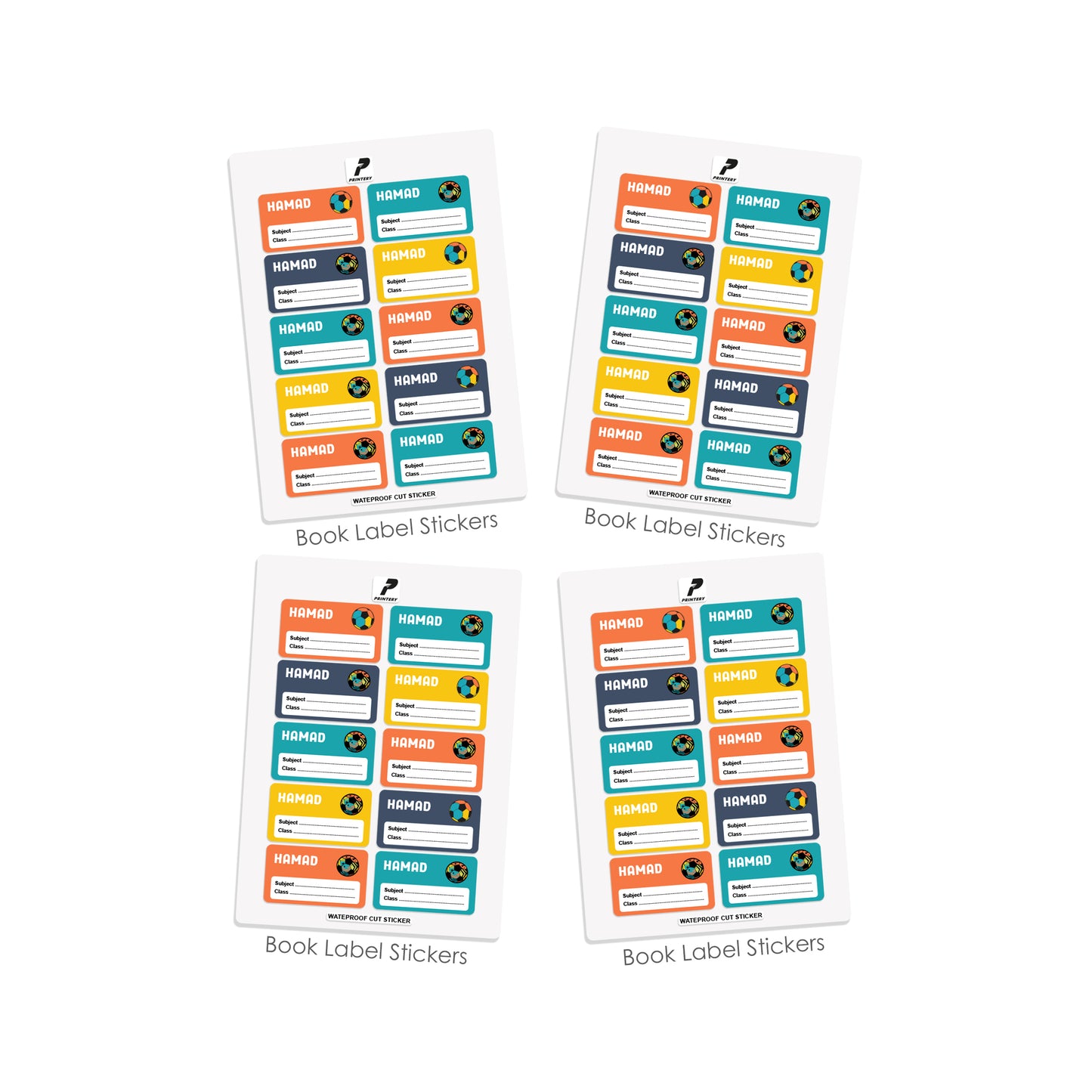 School Label Stickers Pack D074 - Football