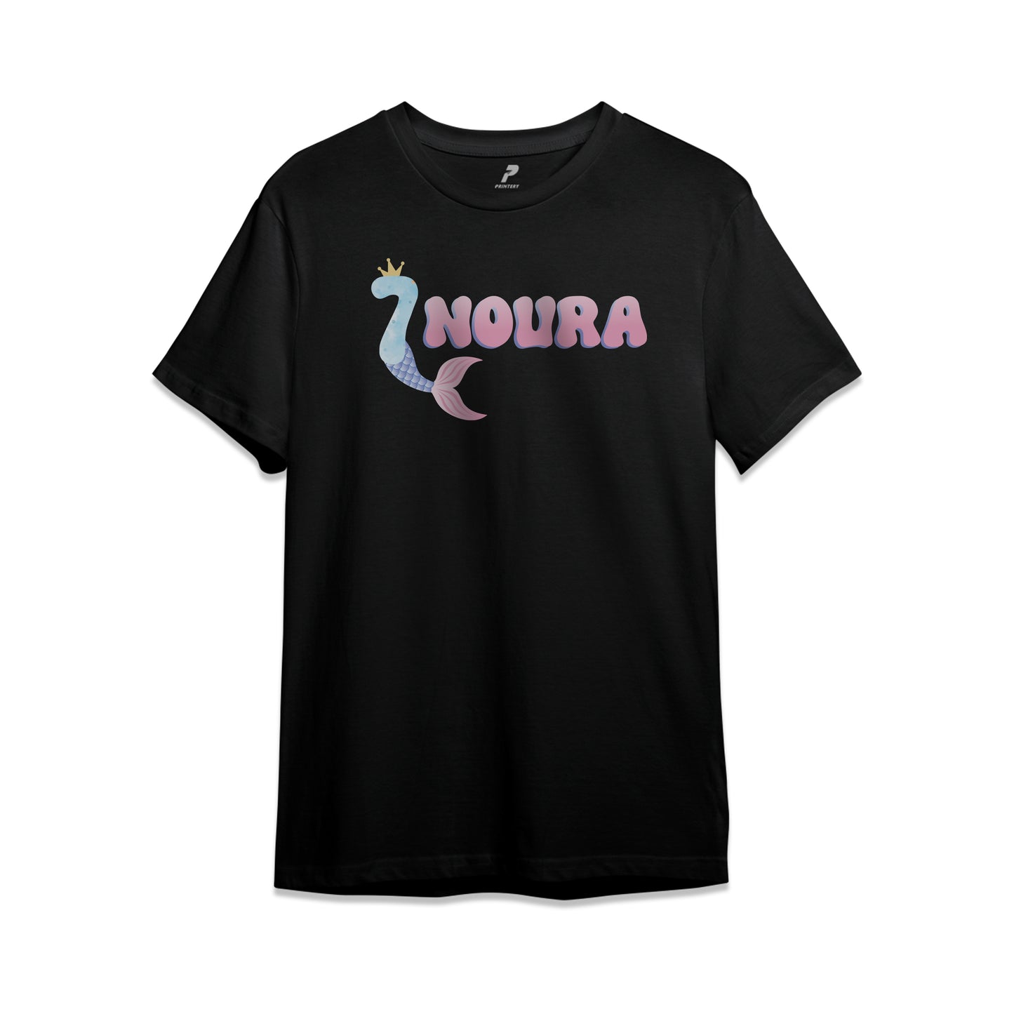 Mermaid Theme Birthday T-Shirt Black