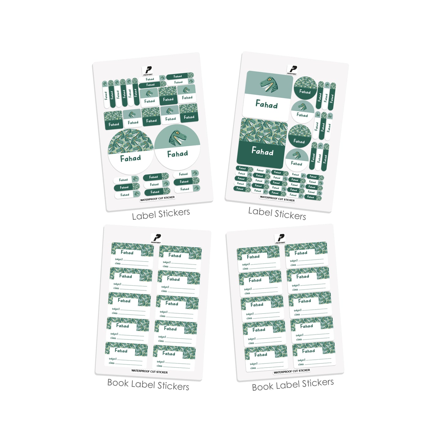 School Label Stickers Pack D084 - Dinosaur