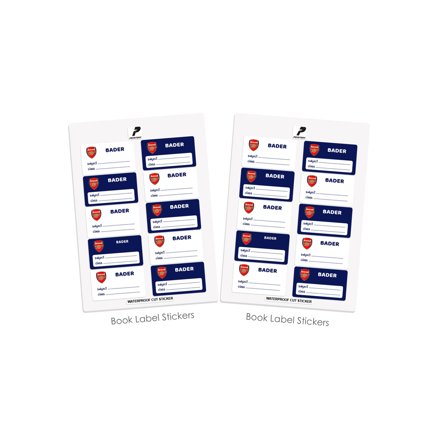 School Label Stickers Pack D092 - Arsenal