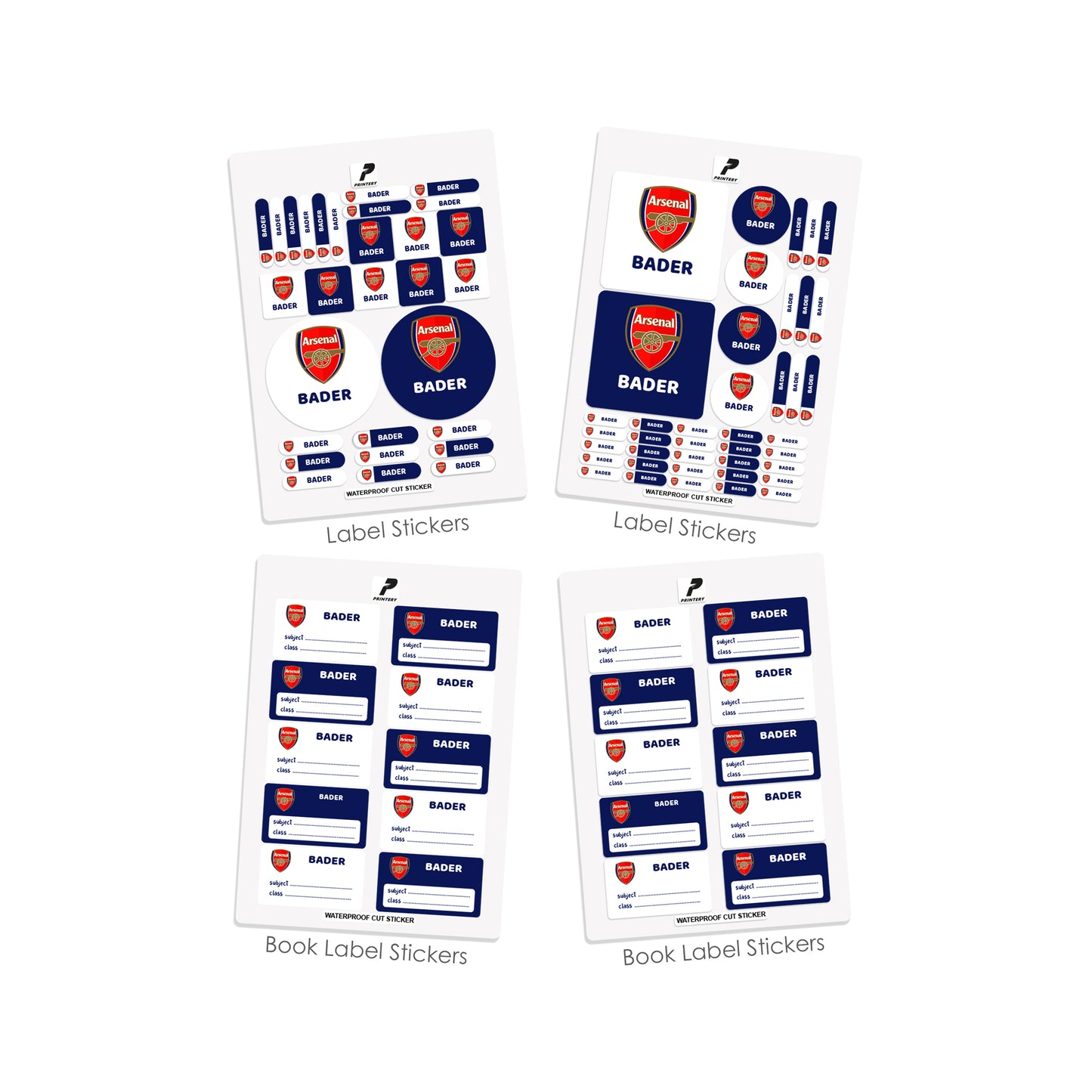 School Label Stickers Pack D092 - Arsenal