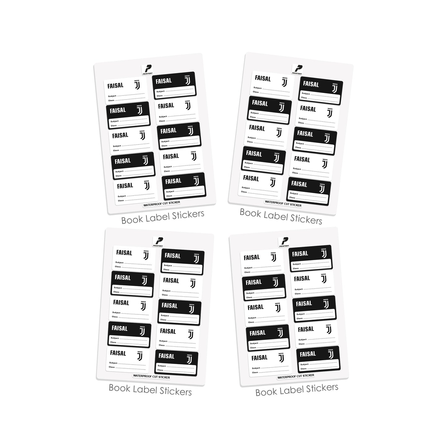 School Label Stickers Pack D094 - Juventus