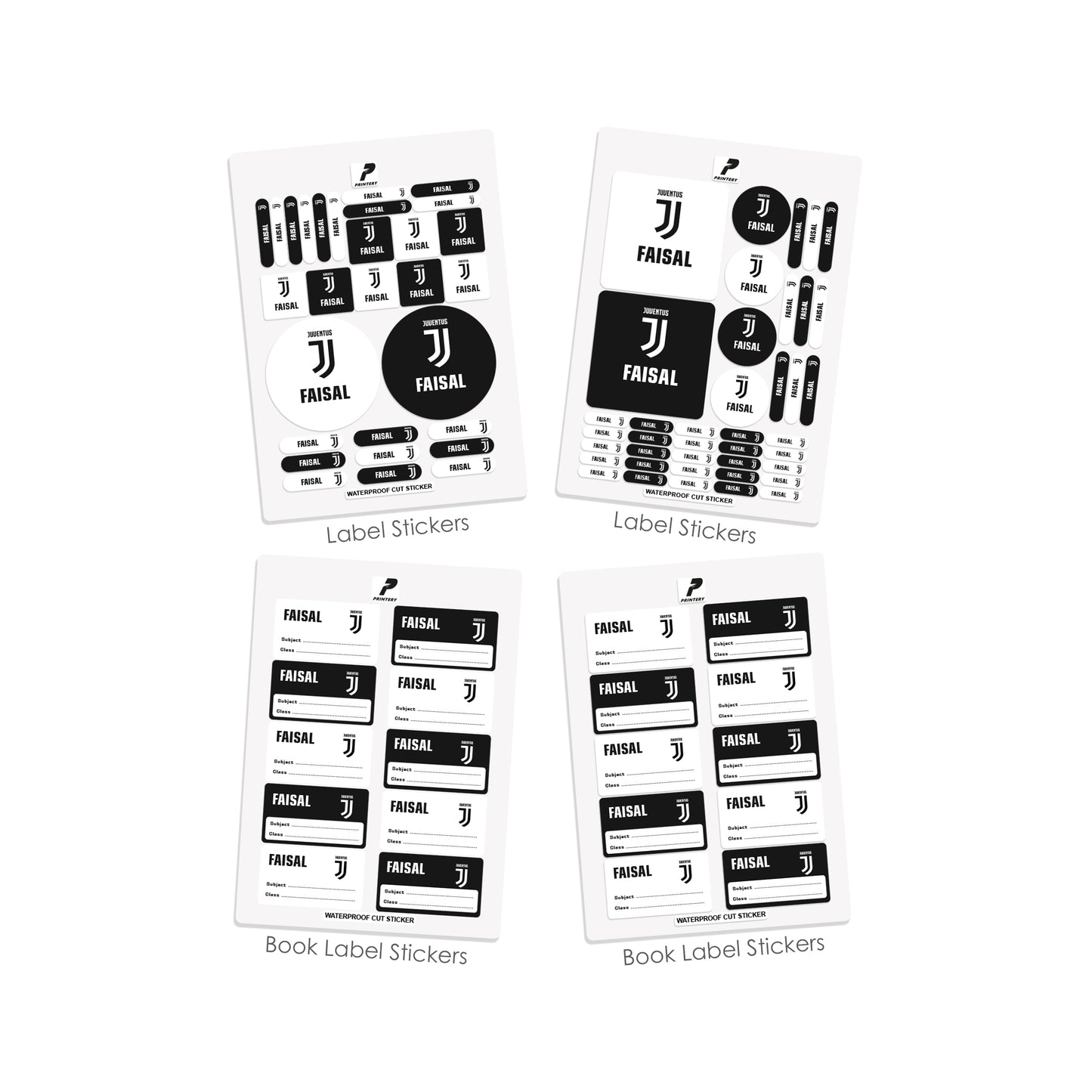 School Label Stickers Pack D094 - Juventus