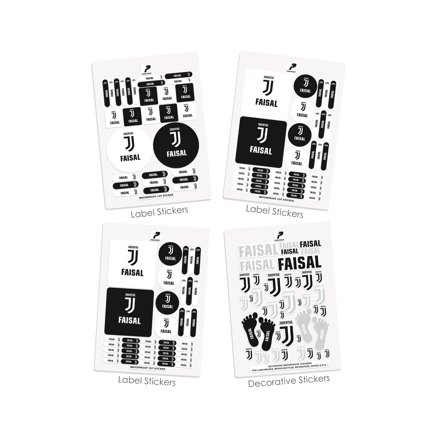 School Label Stickers Pack D094 - Juventus