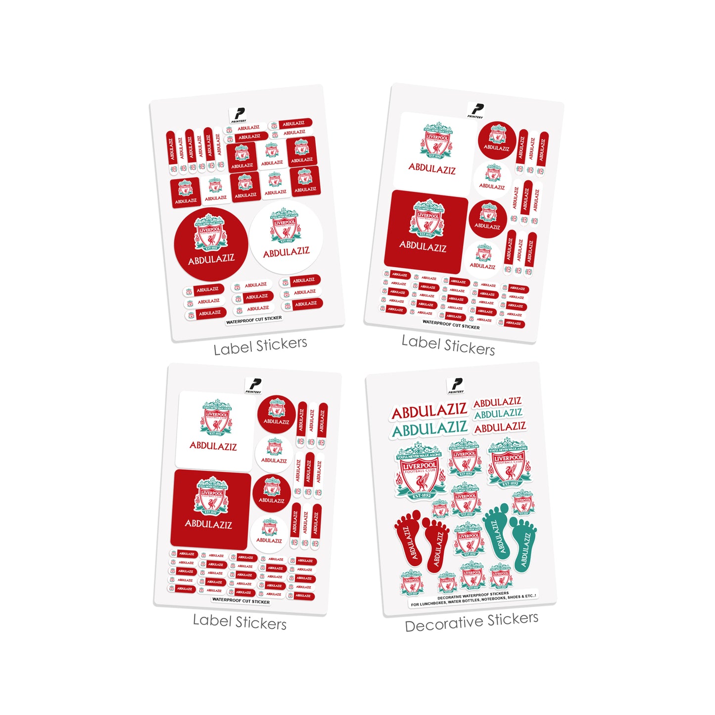 School Label Stickers Pack D095 - Liverpool