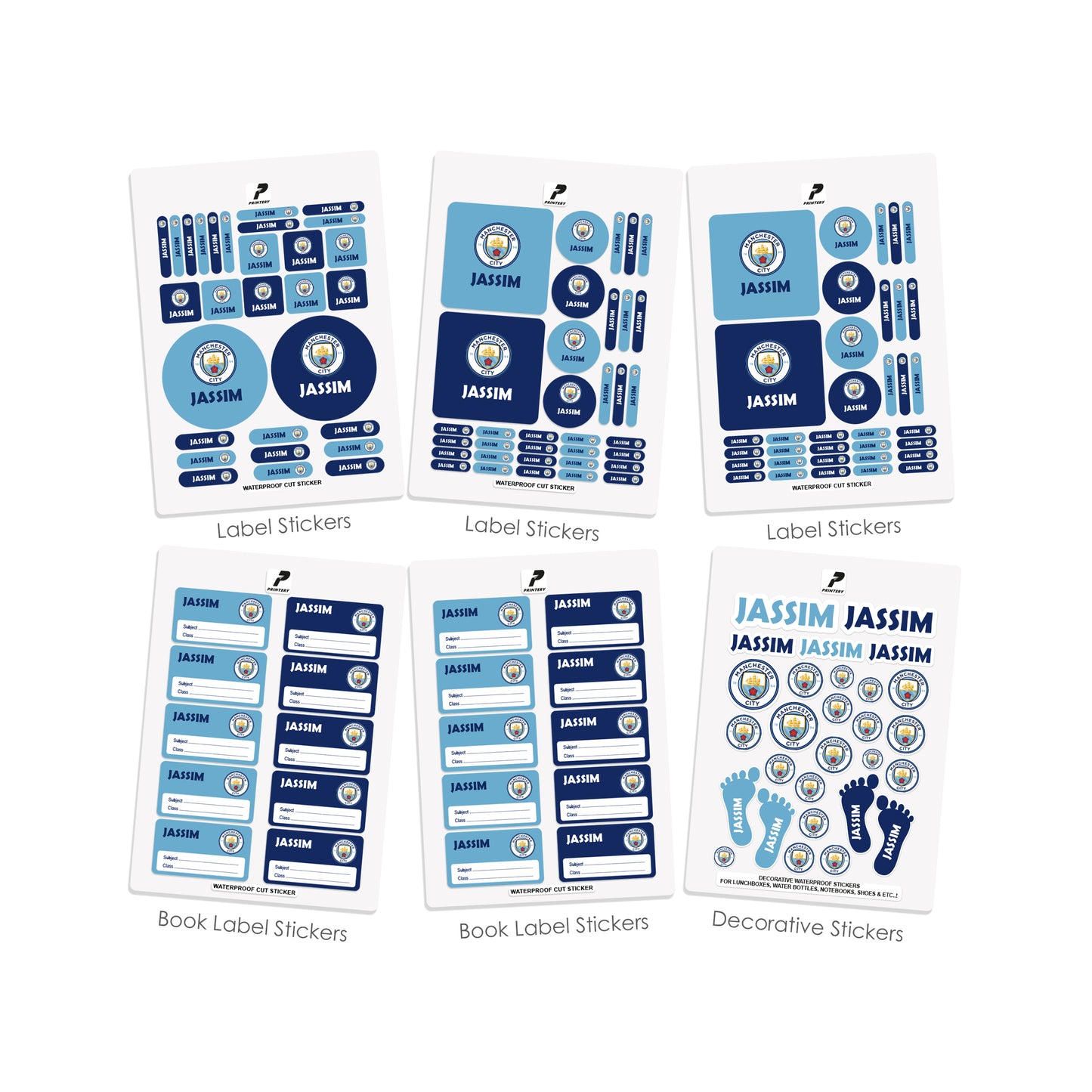 School Label Stickers Pack D096 - Manchester City