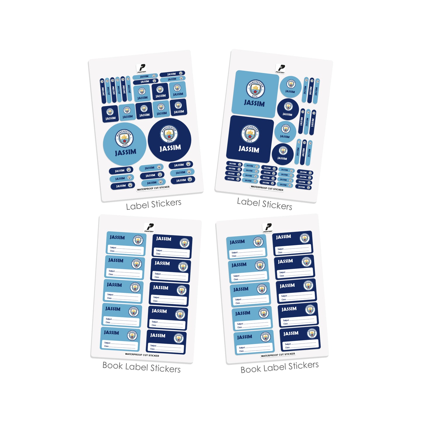 School Label Stickers Pack D096 - Manchester City