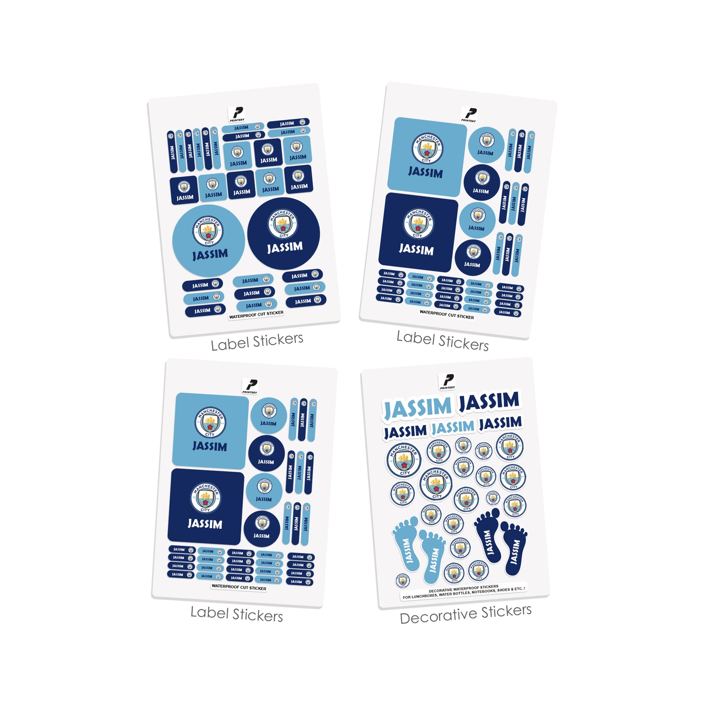 School Label Stickers Pack D096 - Manchester City