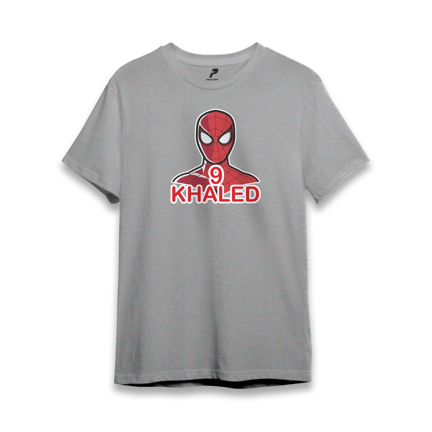 Spiderman Theme Birthday T-Shirt Gray