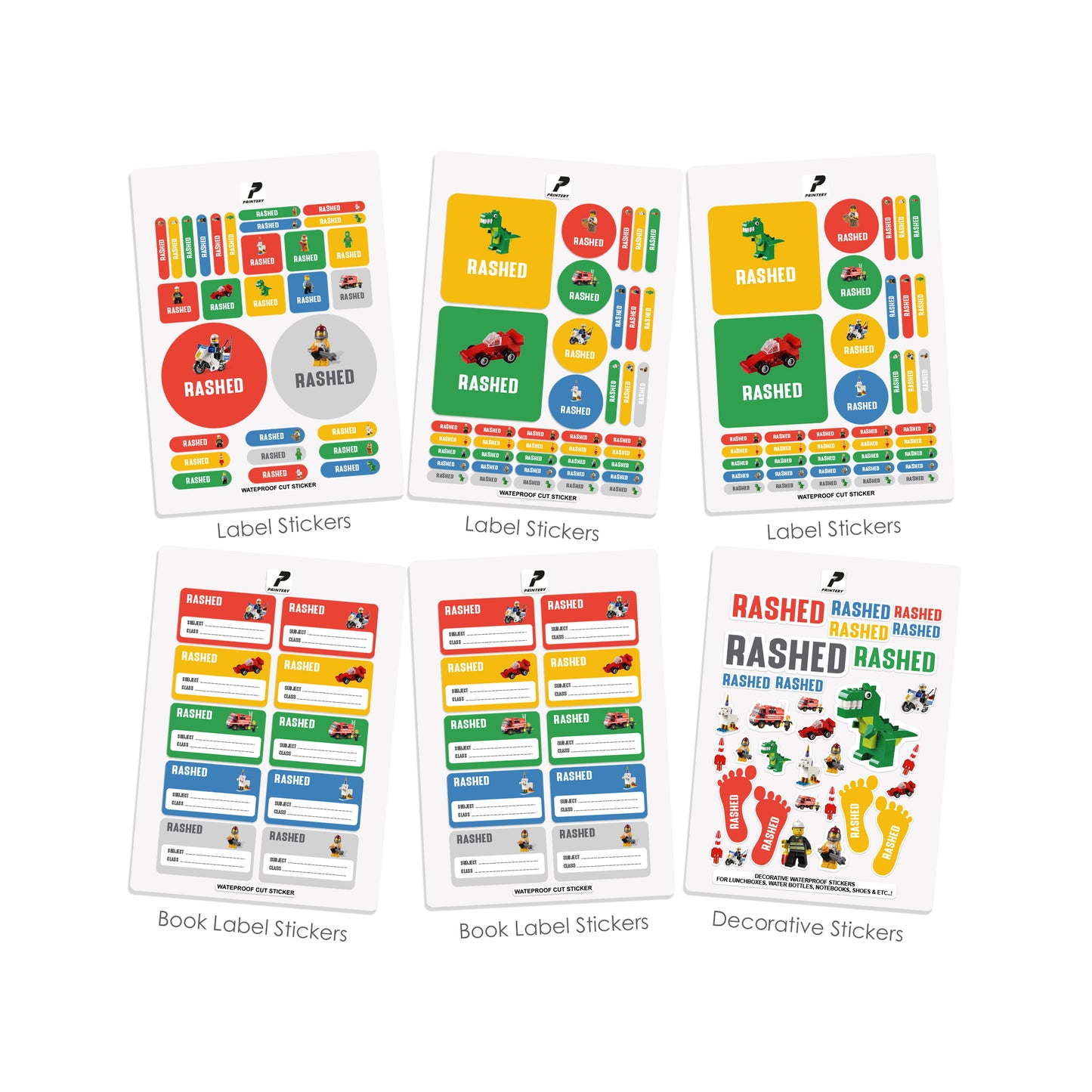 School Label Stickers Pack D100 - Lego