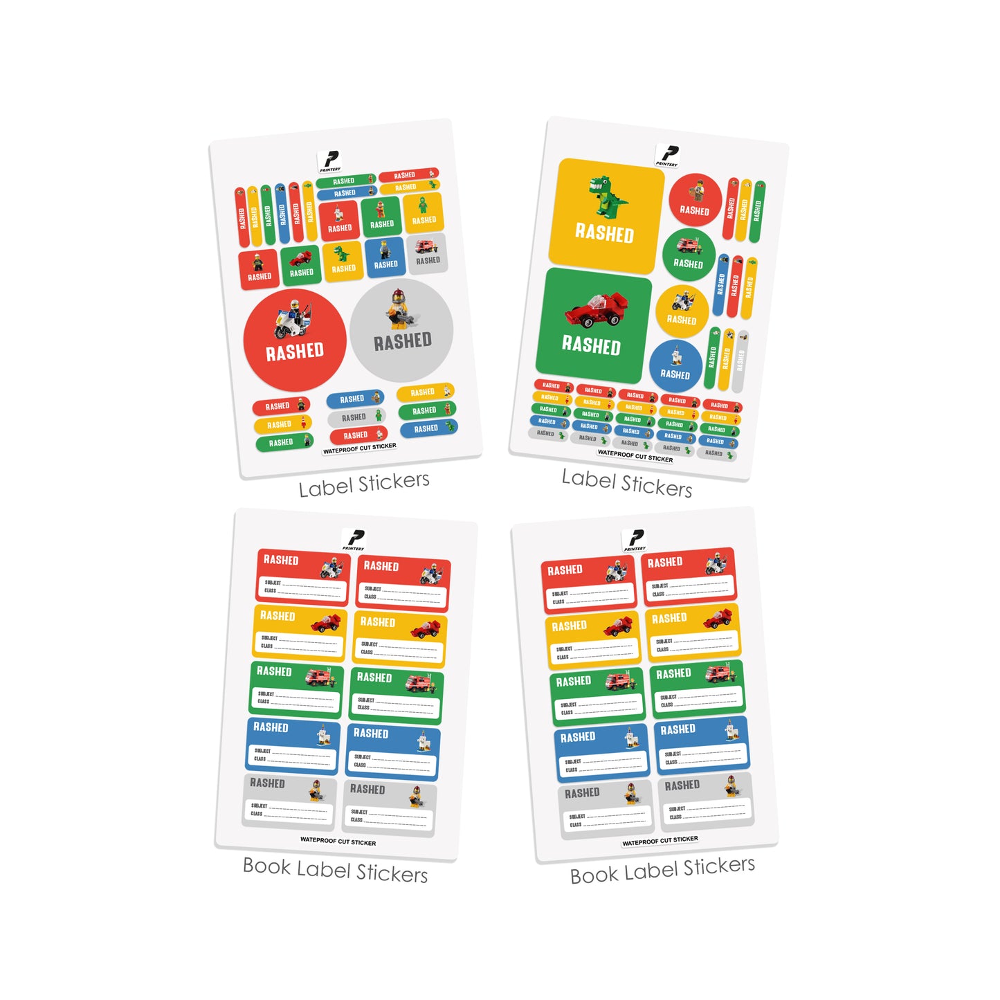 School Label Stickers Pack D100 - Lego