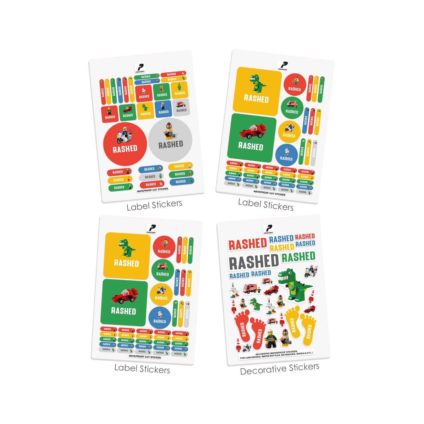 School Label Stickers Pack D100 - Lego