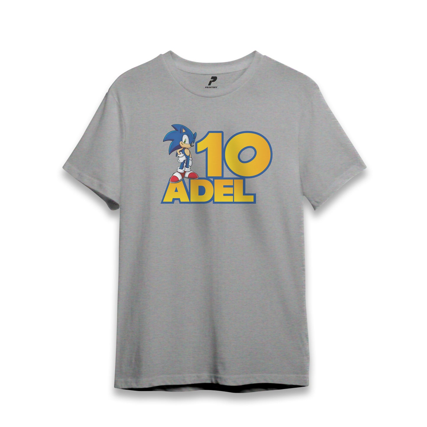 Sonic Theme Birthday T-Shirt Gray