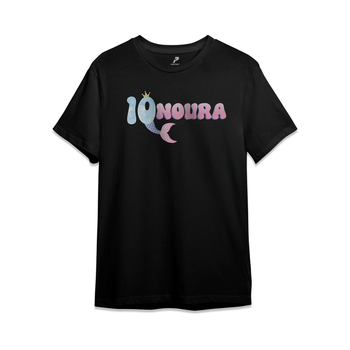 Mermaid Theme Birthday T-Shirt Black