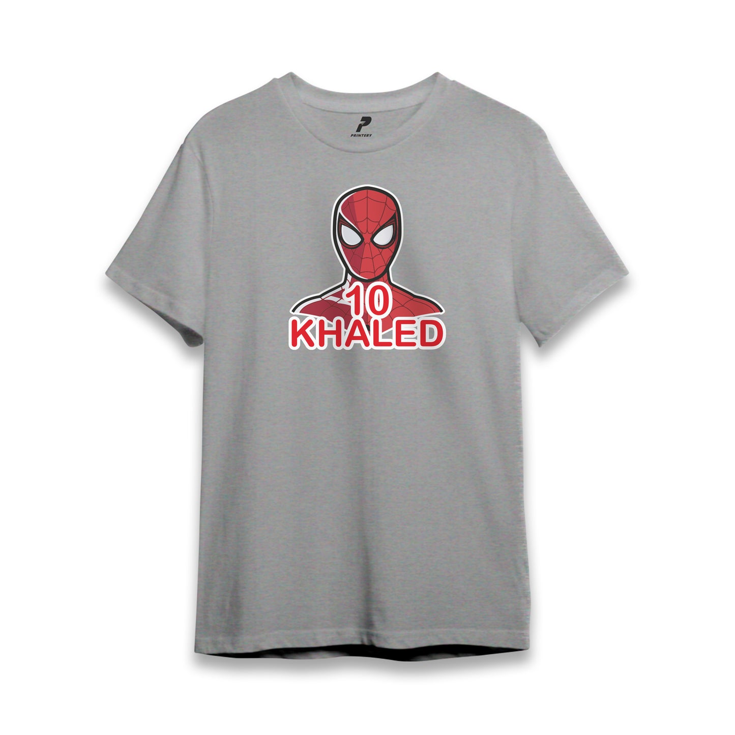 Spiderman Theme Birthday T-Shirt Gray