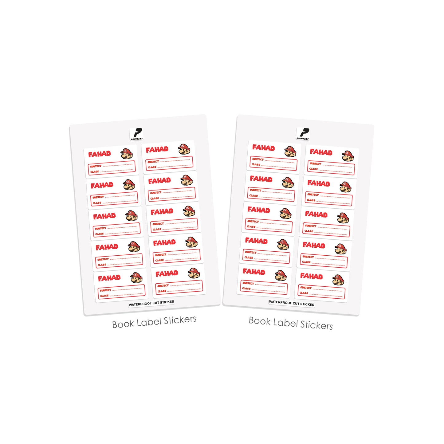 School Label Stickers Pack D135 - Mario