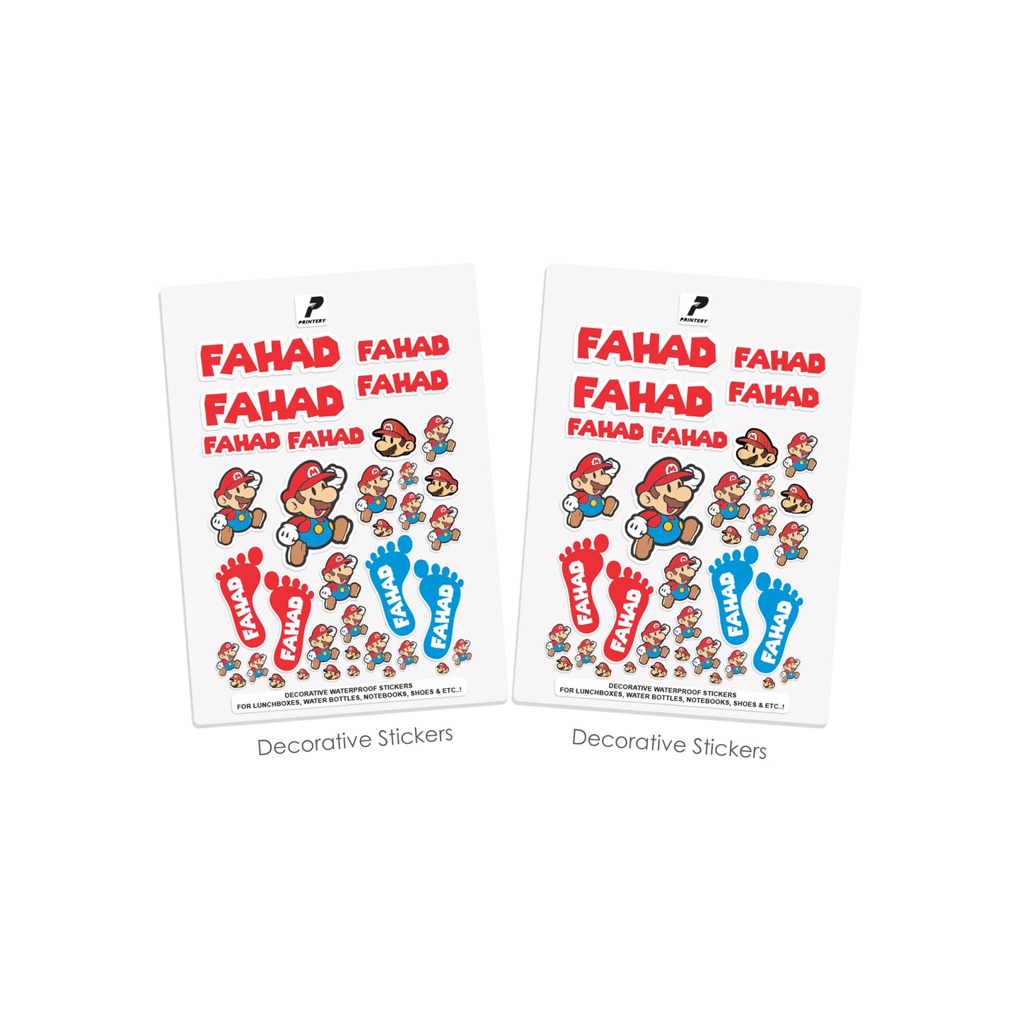 School Label Stickers Pack D135 - Mario