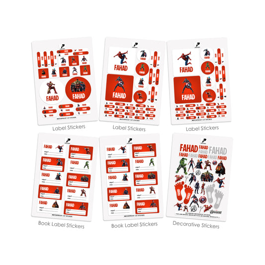 School Label Stickers Pack D132 - Marvel Avengers