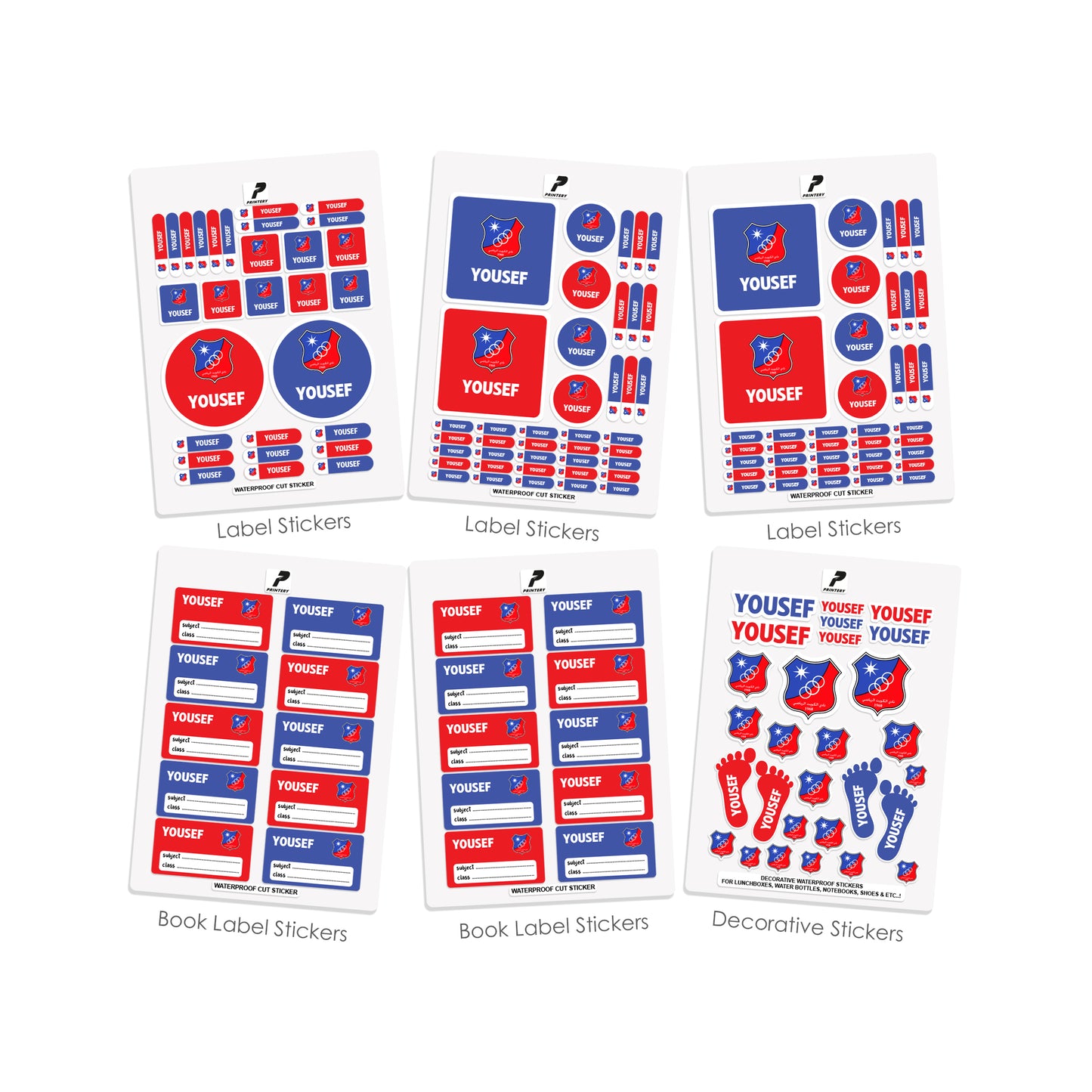 School Label Stickers Pack D130 - Kuwait SC