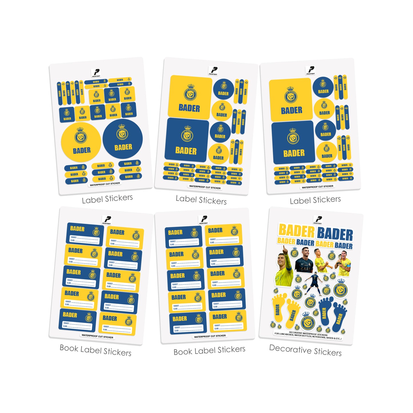 School Label Stickers Pack D131 - Al Nassr