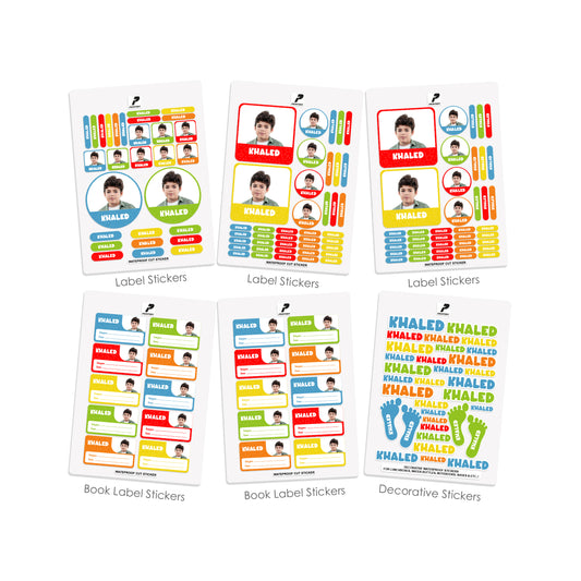 School Label Stickers Pack D133 - Boy Photo Theme